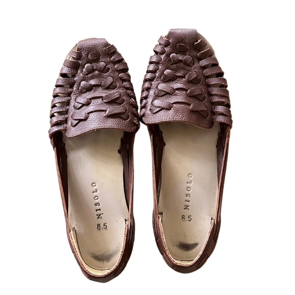 Nisolo Shoes - NISOLO Huarache Sandal in Brandy - Size 8.5